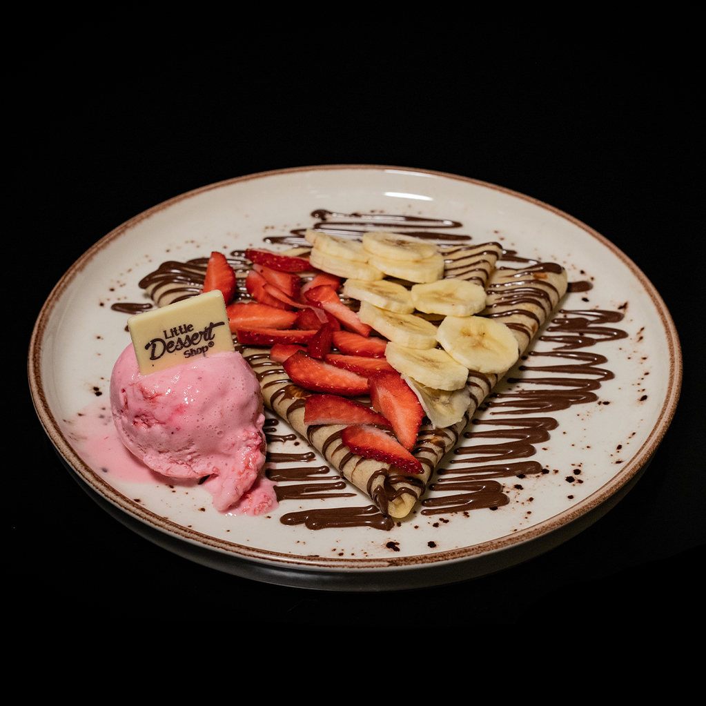 Banana & Strawberry Delight Crepe Little Dessert Shop