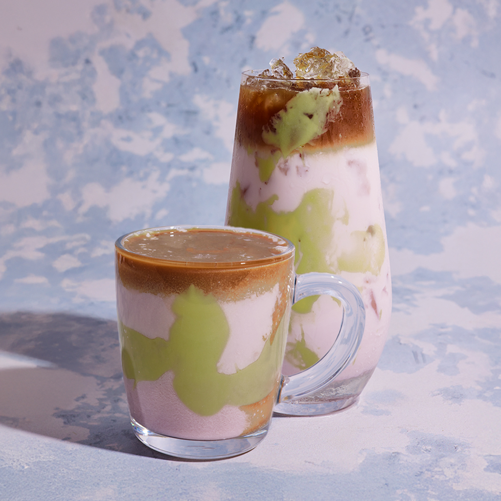 Pistachio & Strawberry Latte