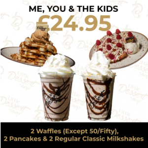 Me, You, & The Kids - x2 Waffles, x2 Pancakes & x2 Regular Classic Milkshakes