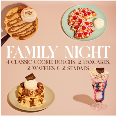 Family Night - x4 Classic Cookie Doughs, x2 Pancakes, x2 Waffles & x2 Sundaes