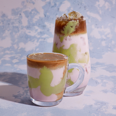 Pistachio & Strawberry Latte