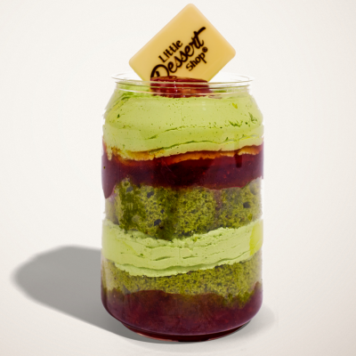 Strawberry Matcha Cake Jar